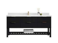 Catalina 72 in W x 22 in D Free Standing Reeded Single Sink Bathroom Vanity - photo 1