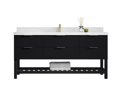 Catalina 72 in W x 22 in D Free Standing Reeded Single Sink Bathroom Vanity - Willow Bath and Vanity