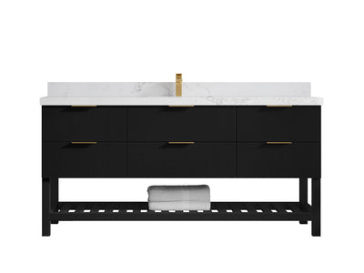 Catalina 72 in W x 22 in D Free Standing Reeded Single Sink Bathroom Vanity - Willow Bath and Vanity