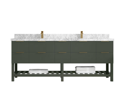 Catalina 84 in W x 22 in D Free Standing Reeded Double Sink Bathroom Vanity - Willow Bath and Vanity