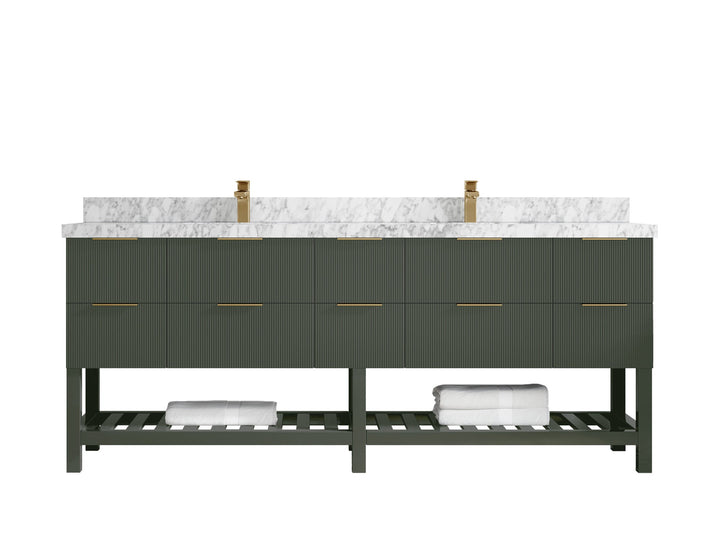 Catalina 84 in W x 22 in D Free Standing Reeded Double Sink Bathroom Vanity - photo 19