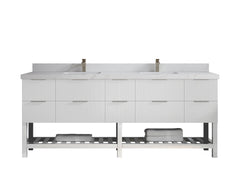 Catalina 84 in W x 22 in D Free Standing Reeded Double Sink Bathroom Vanity - photo 17