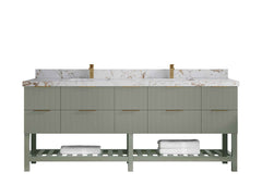 Catalina 84 in W x 22 in D Free Standing Reeded Double Sink Bathroom Vanity - photo 32