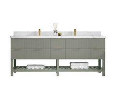 Catalina 84 in W x 22 in D Free Standing Reeded Double Sink Bathroom Vanity - photo 1