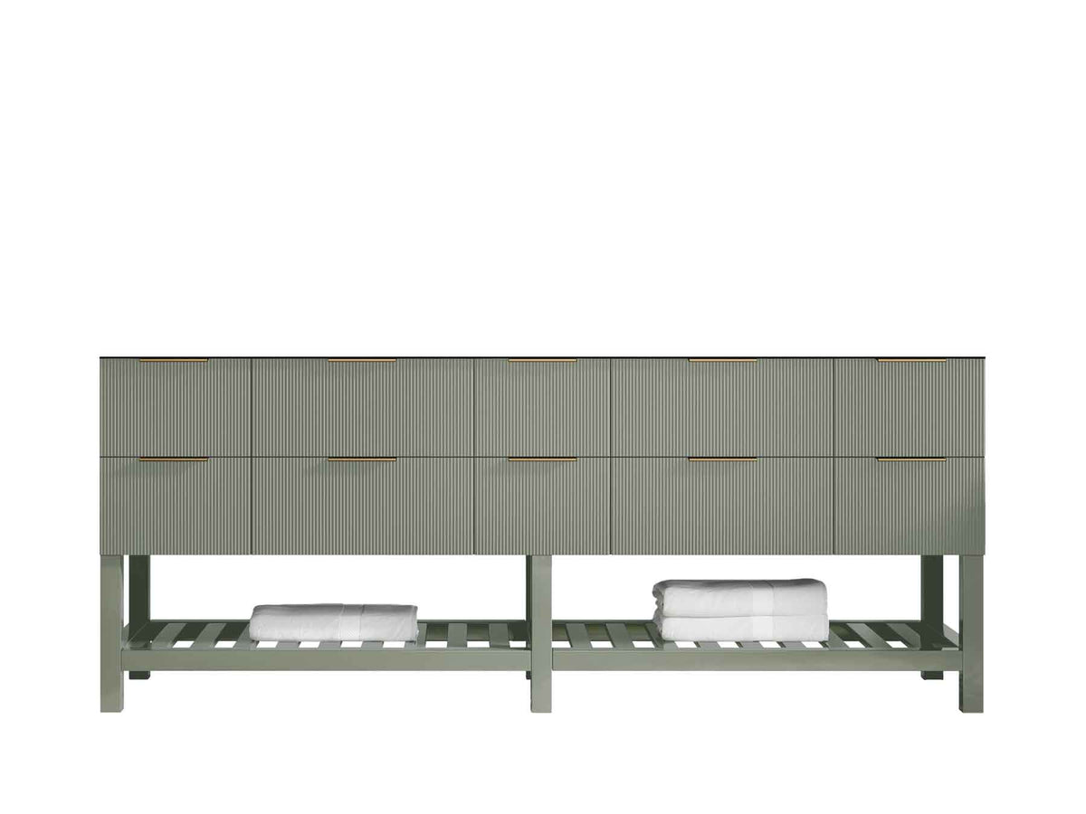 Catalina 84 in W x 22 in D Free Standing Reeded Double Sink Bathroom Vanity - Willow Bath and Vanity