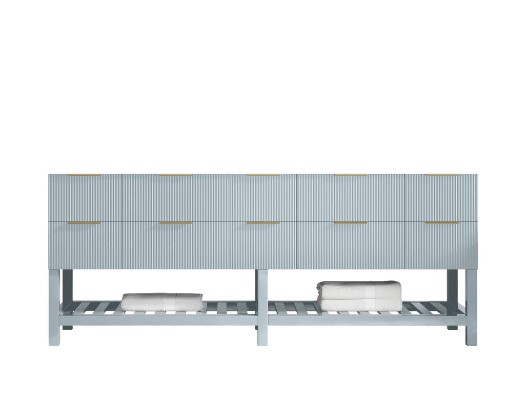Catalina 84 in W x 22 in D Free Standing Reeded Double Sink Bathroom Vanity - Willow Bath and Vanity