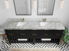 Catalina 84 in W x 22 in D Free Standing Reeded Double Sink Bathroom Vanity - photo 18