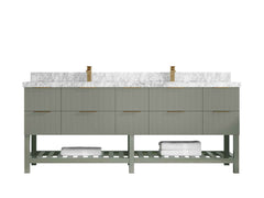 Catalina 84 in W x 22 in D Free Standing Reeded Double Sink Bathroom Vanity - photo 8