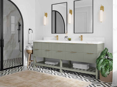 Catalina 84 in W x 22 in D Free Standing Reeded Double Sink Bathroom Vanity - photo 2