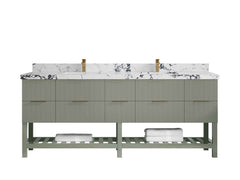 Catalina 84 in W x 22 in D Free Standing Reeded Double Sink Bathroom Vanity - photo 34