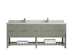 Catalina 84 in W x 22 in D Free Standing Reeded Double Sink Bathroom Vanity - photo 10
