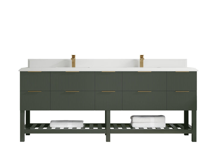 Catalina 84 in W x 22 in D Free Standing Reeded Double Sink Bathroom Vanity - photo 27