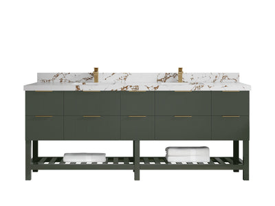Catalina 84 in W x 22 in D Free Standing Reeded Double Sink Bathroom Vanity - Willow Bath and Vanity