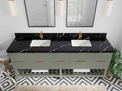 Catalina 84 in W x 22 in D Free Standing Reeded Double Sink Bathroom Vanity - photo 11