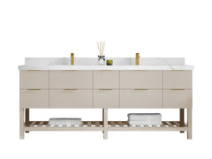 Catalina 84 in W x 22 in D Free Standing Reeded Double Sink Bathroom Vanity - photo 1