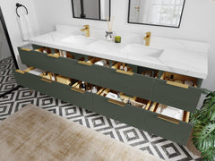 Catalina 84 in W x 22 in D Free Standing Reeded Double Sink Bathroom Vanity - photo 3
