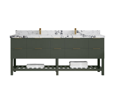 Catalina 84 in W x 22 in D Free Standing Reeded Double Sink Bathroom Vanity - Willow Bath and Vanity