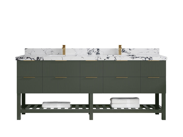 Catalina 84 in W x 22 in D Free Standing Reeded Double Sink Bathroom Vanity - photo 39