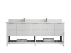 Catalina 84 in W x 22 in D Free Standing Reeded Double Sink Bathroom Vanity - photo 37