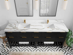 Catalina 84 in W x 22 in D Free Standing Reeded Double Sink Bathroom Vanity - photo 10