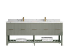 Catalina 84 in W x 22 in D Free Standing Reeded Double Sink Bathroom Vanity - photo 16