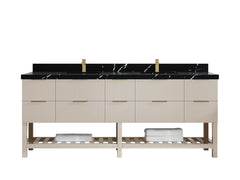 Catalina 84 in W x 22 in D Free Standing Reeded Double Sink Bathroom Vanity - photo 9