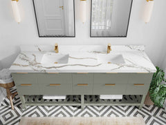 Catalina 84 in W x 22 in D Free Standing Reeded Double Sink Bathroom Vanity - photo 13