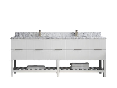 Catalina 84 in W x 22 in D Free Standing Reeded Double Sink Bathroom Vanity - Willow Bath and Vanity