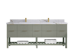 Catalina 84 in W x 22 in D Free Standing Reeded Double Sink Bathroom Vanity - photo 14