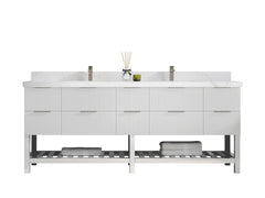 Catalina 84 in W x 22 in D Free Standing Reeded Double Sink Bathroom Vanity - photo 1