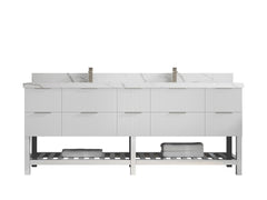 Catalina 84 in W x 22 in D Free Standing Reeded Double Sink Bathroom Vanity - photo 13