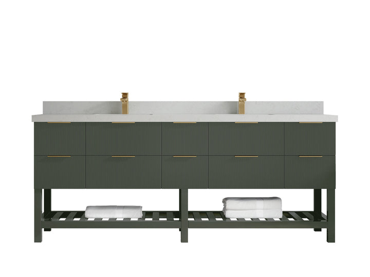 Catalina 84 in W x 22 in D Free Standing Reeded Double Sink Bathroom Vanity - photo 21