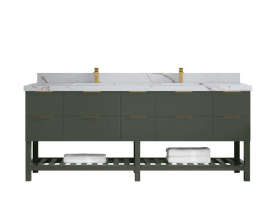 Catalina 84 in W x 22 in D Free Standing Reeded Double Sink Bathroom Vanity - Willow Bath and Vanity