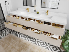 Catalina 84 in W x 22 in D Free Standing Reeded Double Sink Bathroom Vanity - photo 3