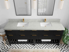 Catalina 84 in W x 22 in D Free Standing Reeded Double Sink Bathroom Vanity - photo 24