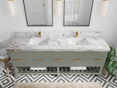 Catalina 84 in W x 22 in D Free Standing Reeded Double Sink Bathroom Vanity - photo 31