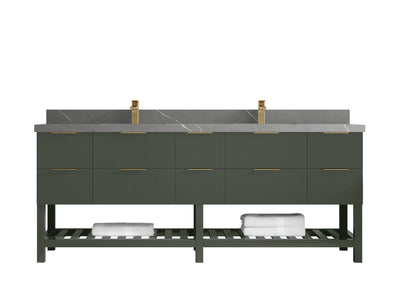 Catalina 84 in W x 22 in D Free Standing Reeded Double Sink Bathroom Vanity - Willow Bath and Vanity