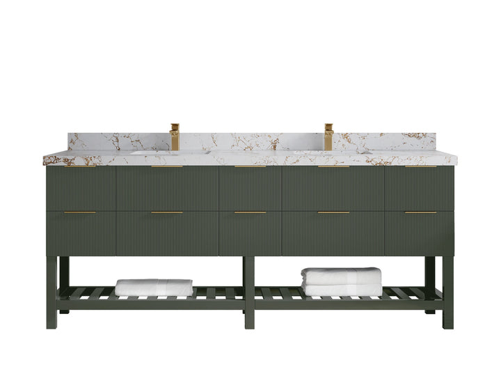 Catalina 84 in W x 22 in D Free Standing Reeded Double Sink Bathroom Vanity - photo 37