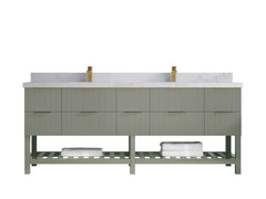 Catalina 84 in W x 22 in D Free Standing Reeded Double Sink Bathroom Vanity - photo 18