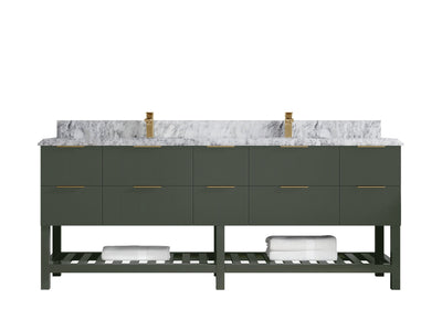 Catalina 84 in W x 22 in D Free Standing Reeded Double Sink Bathroom Vanity - Willow Bath and Vanity