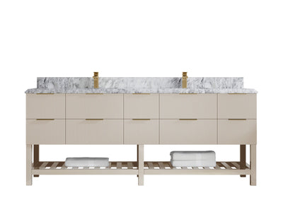 Catalina 84 in W x 22 in D Free Standing Reeded Double Sink Bathroom Vanity - Willow Bath and Vanity