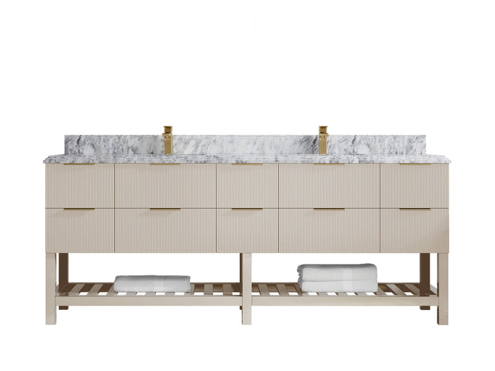 Catalina 84 in W x 22 in D Free Standing Reeded Double Sink Bathroom Vanity - photo 45