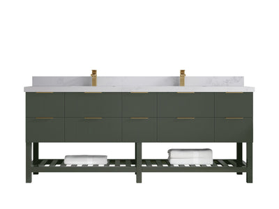 Catalina 84 in W x 22 in D Free Standing Reeded Double Sink Bathroom Vanity - Willow Bath and Vanity