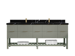 Catalina 84 in W x 22 in D Free Standing Reeded Double Sink Bathroom Vanity - photo 12