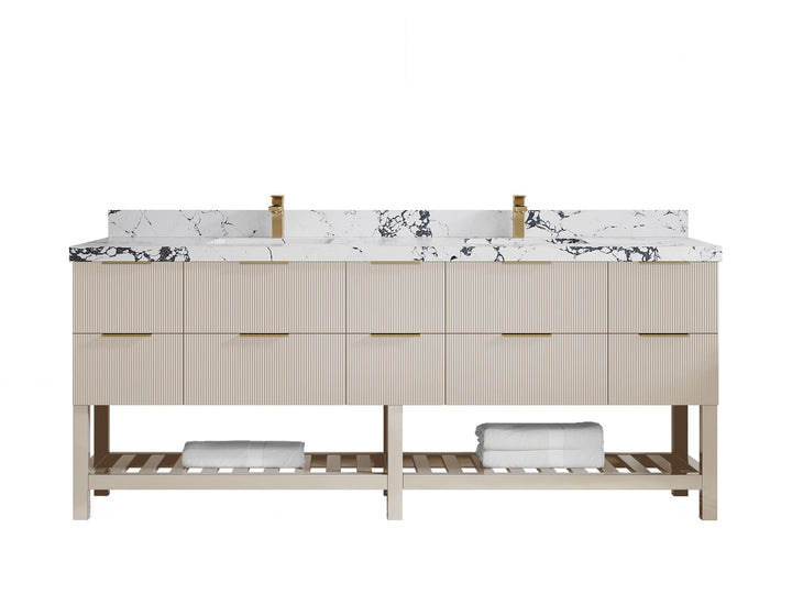 Catalina 84 in W x 22 in D Free Standing Reeded Double Sink Bathroom Vanity - photo 39