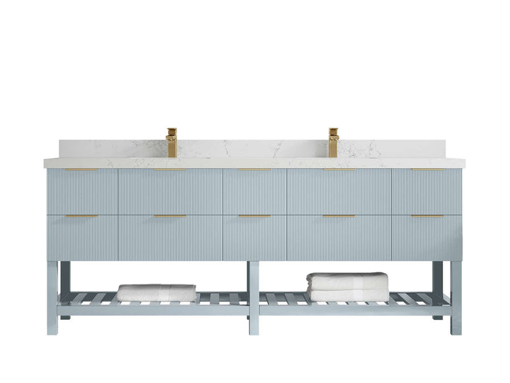 Catalina 84 in W x 22 in D Free Standing Reeded Double Sink Bathroom Vanity - photo 26