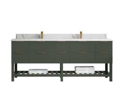 Catalina 84 in W x 22 in D Free Standing Reeded Double Sink Bathroom Vanity - Willow Bath and Vanity