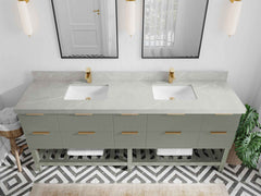 Catalina 84 in W x 22 in D Free Standing Reeded Double Sink Bathroom Vanity - photo 25
