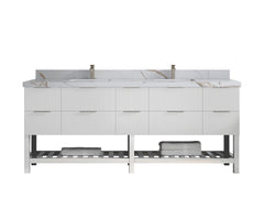 Catalina 84 in W x 22 in D Free Standing Reeded Double Sink Bathroom Vanity - photo 11