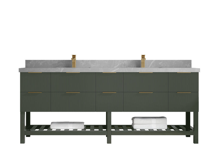 Catalina 84 in W x 22 in D Free Standing Reeded Double Sink Bathroom Vanity - photo 31